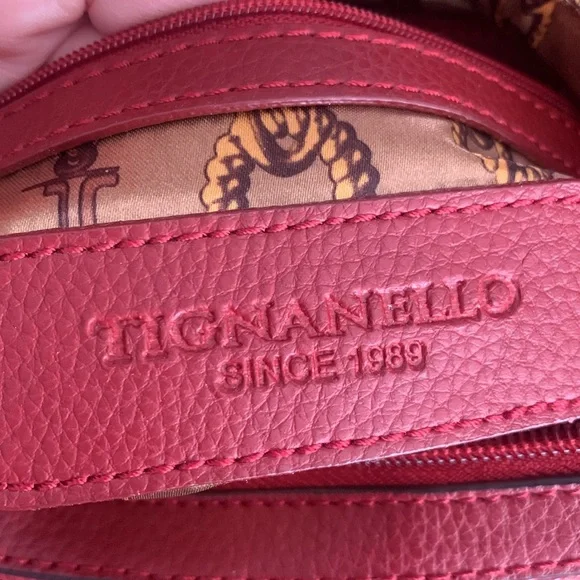 NWOT Tignanello red genuine leather hobo lab - Picture 4 of 8